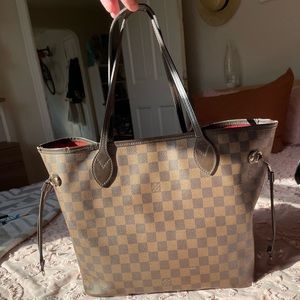 Louis Vuitton Neverfull Damier Ebene Mm Brown Tote